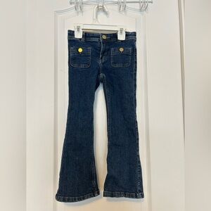 H&M Dark Blue Kids Flare Jeans with Gold Buttons